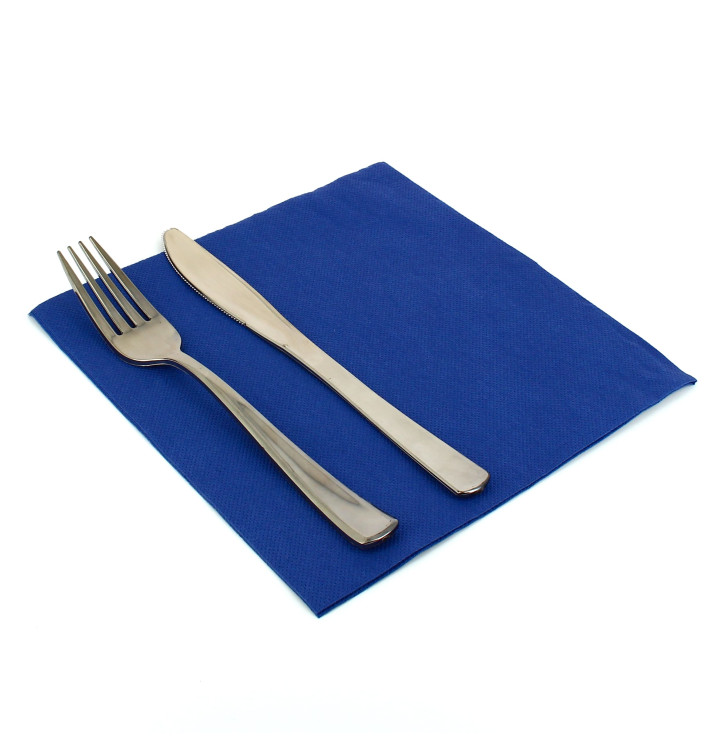 Papieren servet dubbel punt blauw 40x40cm Papieren servet dubbel punt blauw 40x40cm