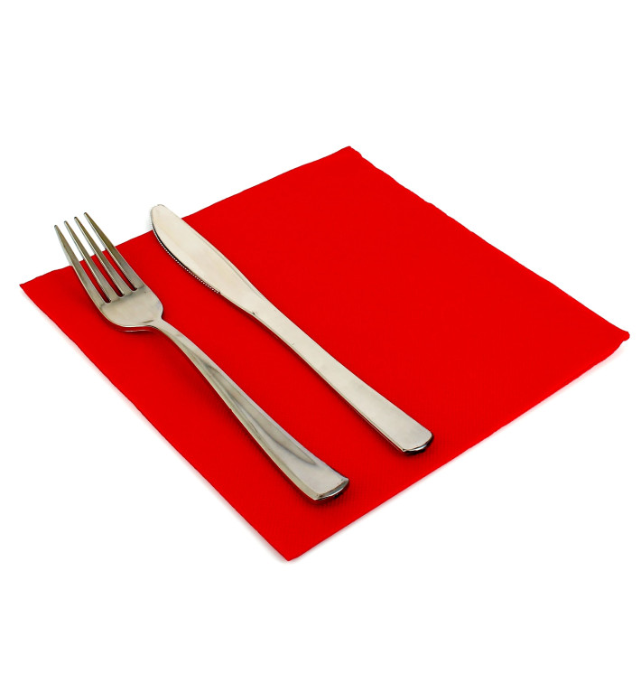 Papieren servet dubbel punt rood 40x40cm Papieren servet dubbel punt rood 40x40cm