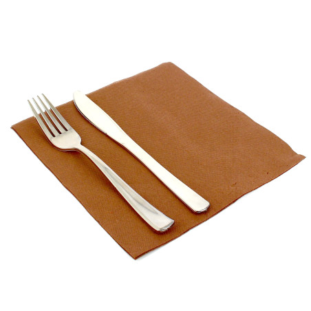 Papieren servet dubbel punt bruin 40x40cm (50 stuks) 