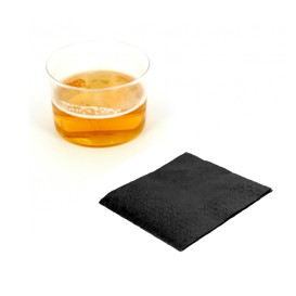 Papieren servet zwart 20x20cm 2C (100 stuks) 