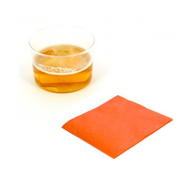 Papieren servet oranje 20x20cm (100 stuks) 