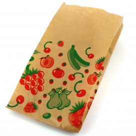 Papieren voedsel zak Fruit Design 14+7x28cm 