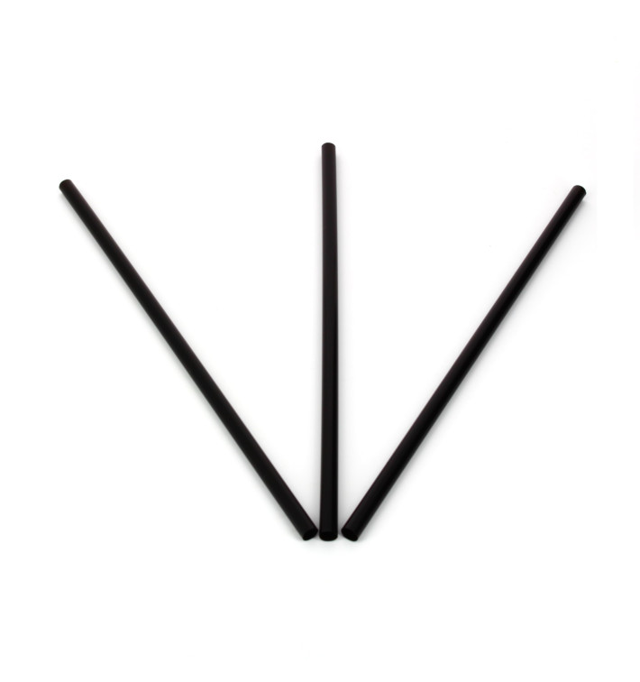 Plastic rietje voor Cocktail of Mojito PS Straight zwart Ø0,6cm 13cm Plastic rietje voor Cocktail of Mojito PS Straight zwart Ø0,6cm 13cm