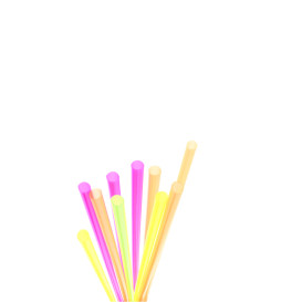 Plastic recht rietje PS Ø0,8cm 70cm (25 stuks)