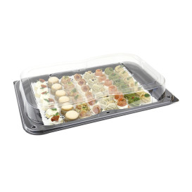 Plastic dienblad met Deksel zwart 46x30 cm (25 stuks) 